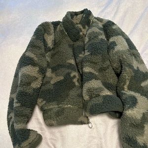 Green Tye Dye Fuzzy Zip Up